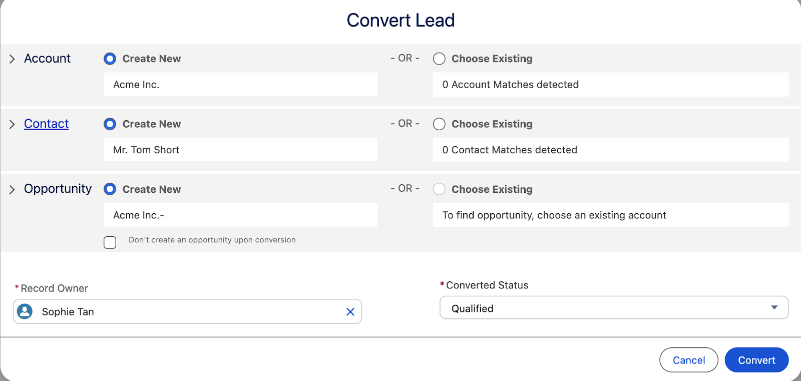 What happens after converting