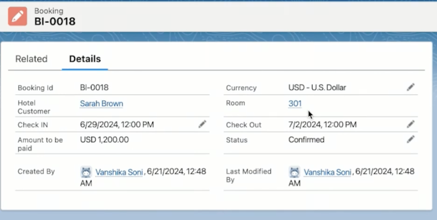 Sarah Brown First Layer that sales representative has to click through